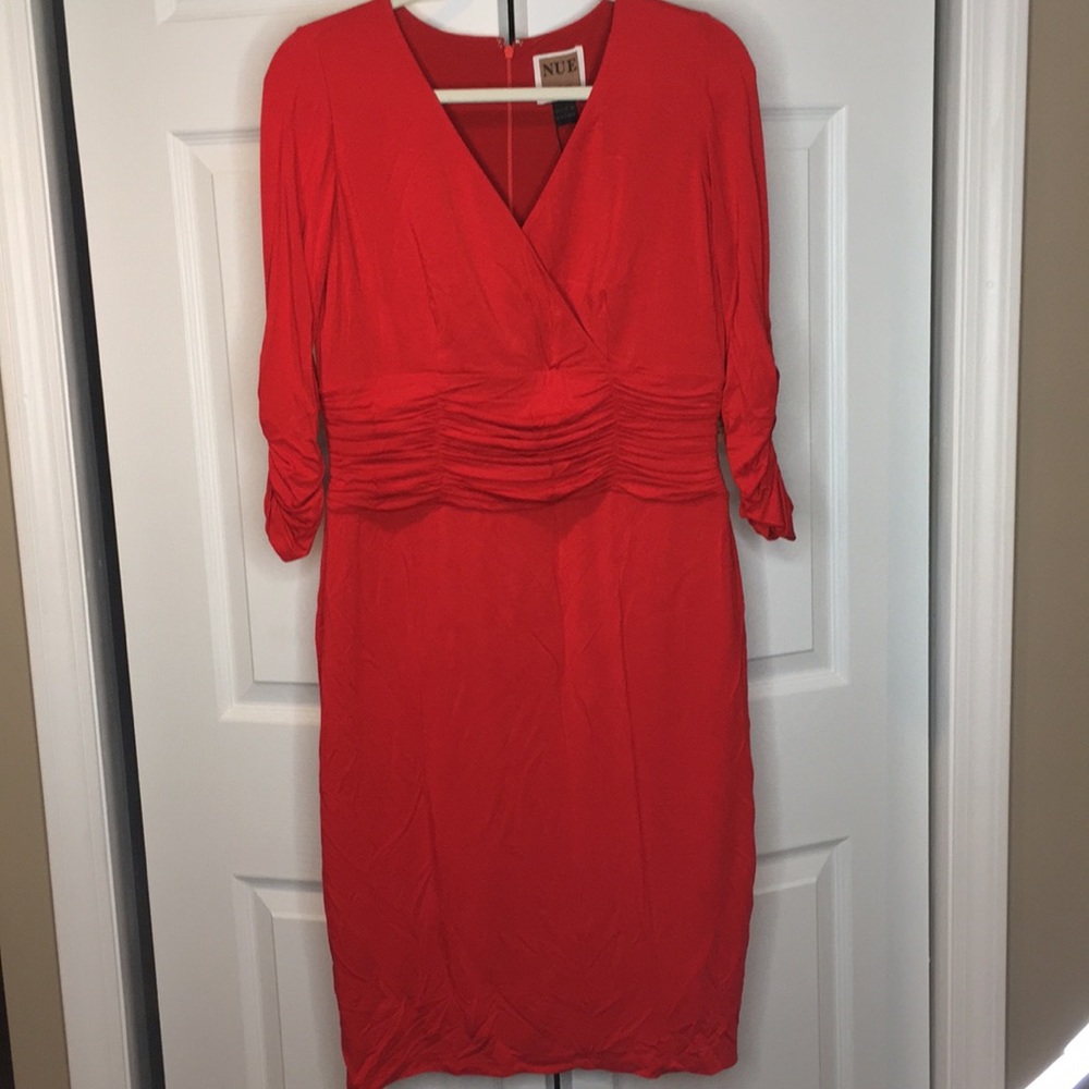 Nue by Shani long sleeve red dress with